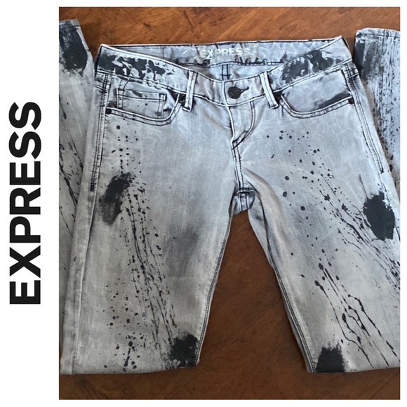 Express Paint Splattered Zeldra Ultra Skinny Jeans - Picture 1 of 13